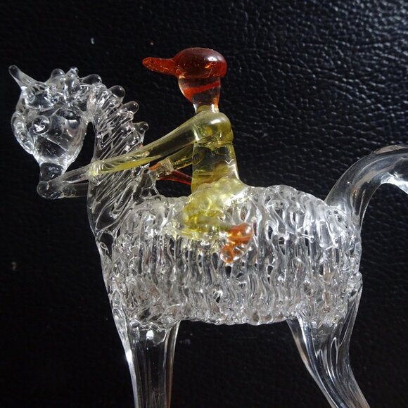 Vintage glass horse and jockey - Picture 8 of 15